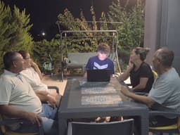 Deniz Holding the Seminar in his Backyard